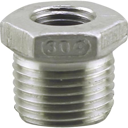Plumbeeze PLUMB-EEZE 1 In. MIP x 1/2 In. FIP Stainless Steel Bushing U2-SSB-1005